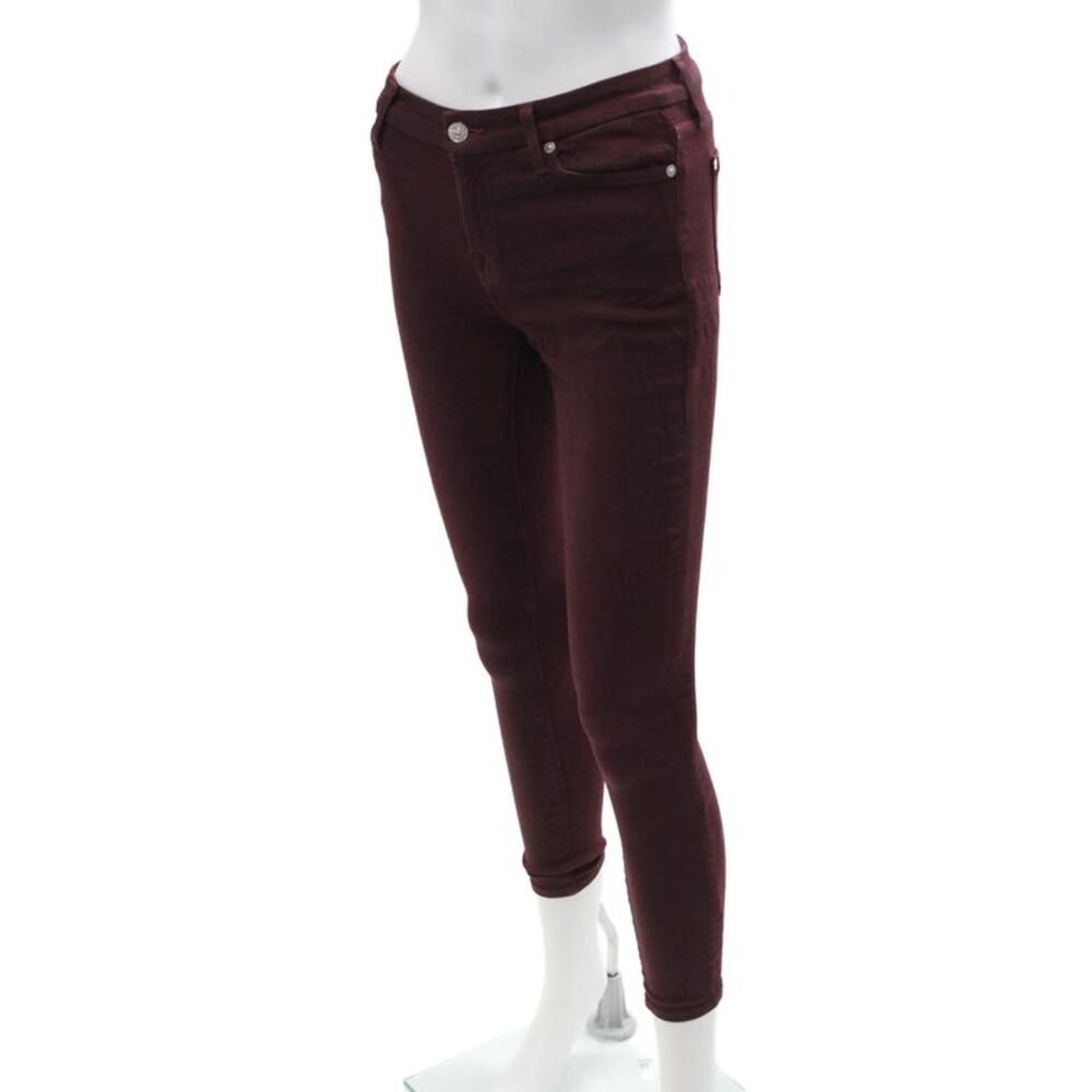 7 For All Mankind Women Cropped Ankle Jeggings Brown Designer Size 25 - Picture 2 of 7